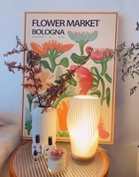 Lampe de table moderne imprimée en 3D décorative avec socle en bois pour salon chambre à coucher lampe de bureau nordique à intensité variable rechargeable