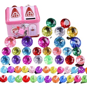 Children Simulated Gemstone Toy Acrylic Large Particle Blue Diamond DIY <b>Craft</b> Material For Kids Visual Development - Product Image 4