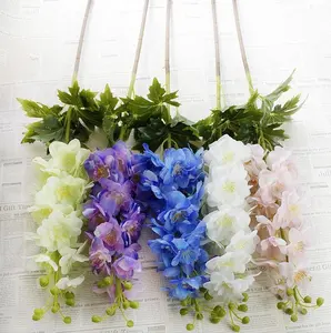 Hot sale latex artificial real touch delphinium for wedding decoration flower