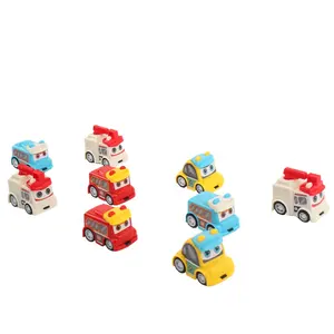 Carro de brinquedo de plástico com tração, modelo de carros, mini ônibus escolar, brinquedos promocionais, 9 unidades