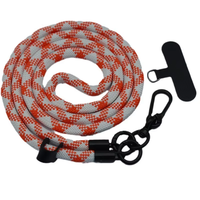 Cordon de téléphone portable tressé personnalisé et tendance avec sangle de cou diagonale et corde d'escalade détachable, avec porte-carte