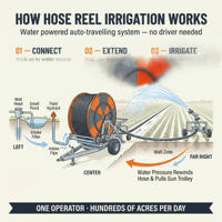 Arroseur automoteur à gros canon à eau, entraîné par une turbine hydraulique, avec enrouleur de tuyau, pour système d'irrigation agricole