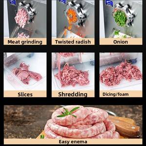 Picadora de carne eléctrica comercial de alta potencia, cortadora de carne multifuncional de acero inoxidable, máquina de llenado de salchichas para picadora de carne - Product Image 3
