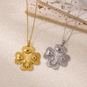 Collar Moderno de Acero Inoxidable 304 Chapado en Oro de 18K, Colgante de Forma Geométrica con Electroplacado al Vacío, Joyería Elegante y a la Moda - Product Image 1