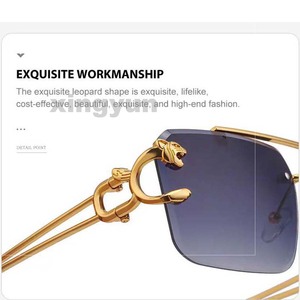 Occhiali da Sole Senza Montatura Quadrati Popolari da Donna Ragazza Idea Regalo Fashion in Metallo - Product Image 5