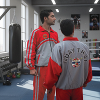 Camisetas de Muay Thai de Poliéster Puro, Tallas Grandes, Traje de Calentamiento para Entrenamiento de Fitness de Otoño, Ligero, Transpirable, Manga Larga, Unisex