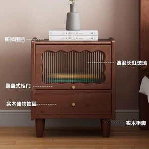 French Retro Small <strong>Oak</strong> Medieval Children's <strong>Bedside</strong> Table Creative Storage <strong>Cabinet</strong> Baking Paint Convertible Modern for Home - Product Image 5