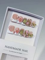 Faux ongles en ABS de haute qualité, vente chaude, meilleur prix, réduction en gros, 10 pièces, design élégant, taille moyenne/curte, à presser sur les doigts