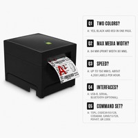 Imprimante d'étiquettes codes-barres bicolore de bureau 3 pouces 80 mm 203 dpi TSPL Maker pour étiquettes de codes de balayage 1D et 2D pour entrepôt