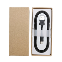 Emballage de câble de données avec logo personnalisé boîte en papier réutilisable ruban éponge pour téléphone portable ordinateur montre intelligente expédition feuille d'estampage