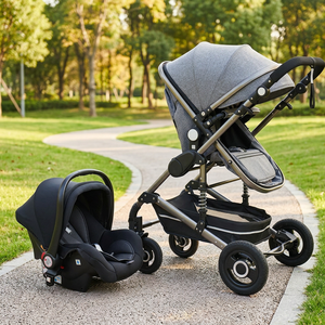 Poussette 3 en 1 High Landscape avec <span class=keywords><strong>nacelle</strong></span> EN1888, absorption des chocs, cadre en aluminium, harnais 5 points - Product Image 1