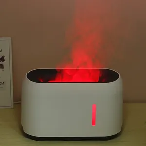 새로운 화재 가습기 화산 에센셜 오일 아로마 테라피 3D 불꽃 아로마 디퓨저 화염과 LED 빛 가습기