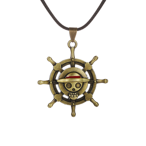 ZRM Collana con Ciondolo in Lega di Zinco a Tema Anime Vintage Pirata Luffy Ace Barbabianca <span class=keywords><strong>per</strong></span> Bambini, con Catena a Corda e Set Portachiavi - Product Image 6