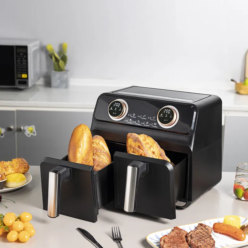 Small Kitchen Appliance 8L Large Capacity Dual Air Fryer 8 Quart 6 in 1 Multifunction with with 2 Independent Frying Baskets