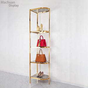 Golden Women Clothing Store Display Rack Gold <strong>Clothes</strong> Store Racks for Dress - Product Image 5