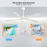 Ventilateur de plafond LED moderne en gros de 42/52 pouces avec télécommande, pales en plastique pour la maison, ventilateurs de plafond modernes avec éclairage