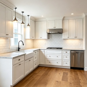 Armoires de cuisine blanches style shaker en provenance du Cambodge/du Vietnam - Product Image 1