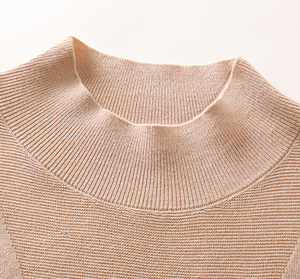 Maglione Estivo a Collo Alto e Maniche Corte, in <span class=keywords><strong>Maglia</strong></span> Sottile di <span class=keywords><strong>Seta</strong></span>, Top in Cashmere da <span class=keywords><strong>Donna</strong></span>, Pullover in Cashmere Semplice con Logo Personalizzato - Product Image 4