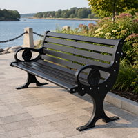 Banc d'extérieur en fonte sculptée de style européen, résistant aux intempéries et anticorrosion, pour parcs publics et espaces paysagers municipaux