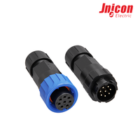 Connecteur industriel étanche M16 8 broches, prise femelle et fiche mâle, contacts plaqués or, IP67, assemblé par vis