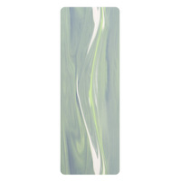 Tapis de yoga de luxe écologique en PU mat color-block avec base en caoutchouc naturel 5 mm, antidérapant, résistant à la transpiration, pour la maison, vente en gros personnalisée