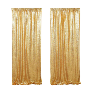 Rideau de fond tissé pour décoration de salon de festival, 4 x 6 pieds, avec paillettes argentées, à œillets, occultant total - Product Image 6