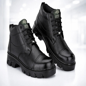 Chaussures de sécurité industrielles pour hommes, en acier, avec embout de protection, bottes de travail en cuir, semelle antidérapante, construction durable, chaussures de protection robustes - Product Image 1