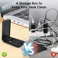 Support de chargeur sans fil 15W 9 en 1 adaptateur multi-câble aiguille boîte de rangement pour carte Sim pour iPhone pour Samsung ensemble de câbles avec support