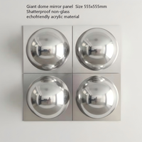 Ensemble de miroirs décoratifs muraux Toptrend de 9 pièces, 5 dômes géants convexes + 4 miroirs acryliques plats - découpe incassable, carrelage sans joint
