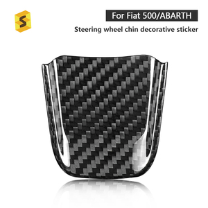 Accesorios de fibra de carbono Shasha, pegatina decorativa para la barbilla del volante embellecedor de fibra de carbono para Fiat 500 <span class=keywords><strong>ABARTH</strong></span> - Product Image 4