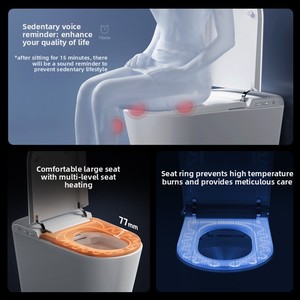Smart Toilet 640 High-end Fully Automatic Flip-<b>Top</b> Instant-Heating Built-in <b>Bubble</b> Technology Lightweight Toilets 056 Remote - Product Image 2