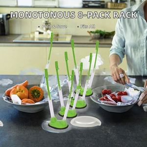Adjustable Holder Stand, Reusable Kitchen Storage <b>Bag</b> Clip Rack With <b>Suction</b> Base for Food Prep & Organization - Product Image 4
