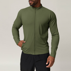 <b>Men's</b> Stand Collar Sports <b>Jacket</b> Solid Color Polyester Wadding <b>Warm</b> Outdoor Casual Fitness Wear - Product Image 3