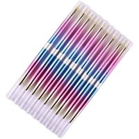 100% Konlinsky Nail Pen Brush Crystal Powder Extension Pen Mink Hair Professional Manucure Tools Gel Art Nail Round Pen Brush