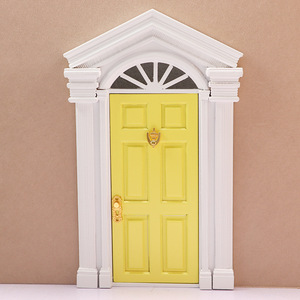 Puerta exterior para <span class=keywords><strong>casa</strong></span> <span class=keywords><strong>de</strong></span> <span class=keywords><strong>muñecas</strong></span> 1:12/<span class=keywords><strong>casa</strong></span> en miniatura DIY <span class=keywords><strong>con</strong></span> parte superior puntiaguda, pilares dobles, puerta <span class=keywords><strong>de</strong></span> 6 paneles, puerta colorida - Product Image 6