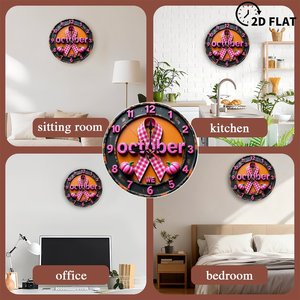 <b>Round</b> Wooden Wall Clock 25x25Cm Lightweight Non Ticking Indoor Home Decor Clock - Product Image 3