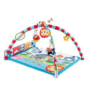 Tapis de jeu doux pour nouveau-né à motif animalier de dessin animé, arche d'activités éducative et de fitness pour bébé, jouet de gym non toxique avec musique - Product Image 1
