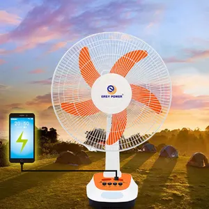 16 Inches 5 Blades Rechargeable table Fan Portable Solar Power Electric Rechargeable Solar desk Fan