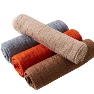New Arrival High Quality 100% Merino Wool Letter Jacquard Knitted Scarves for Men Women Winter Warm Fashion <b>Shawls</b> - Product Image 5