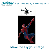 Écran LED en maille pour drone Bestar P15-P25, affichage volant, spectacle lumineux publicitaire extérieur, résolution 4K, taille personnalisable, compatible lumière du soleil