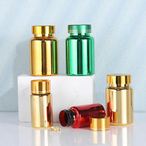 Aangepaste Pillen Fles Galvaniseren Goud Plastic Opslagfles Voor Chemische Vloeibare Flesje Reagens Glans Metalen Kleur Container - Product Image 4