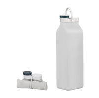 Bouteille d'eau pliable en silicone souple - Matériau de qualité alimentaire, légère et portable, peut être enroulée, idéale pour les voyages