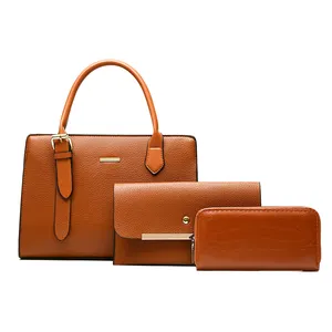 Luxe Hoge Kwaliteit Dames Mode Pu Leer 3 In 1 Handtas Set Clutch Dames Portemonnees Custom Handtas Voor Vrouwen Luxe 2024