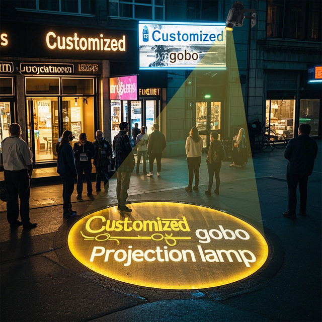 QX 50W Logo Projector Outdoor Custom logo Projection Indoor Door Floor Rotate Gobo Projector Advertising