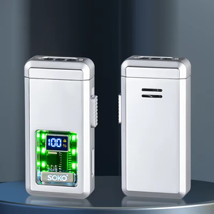 Allume-cigare en métal bleu à 3 torches de haute qualité avec fonction coupe-vent <span class=keywords><strong>support</strong></span> portable à usage domestique et boîte-cadeau Logo incluse - Product Image 1