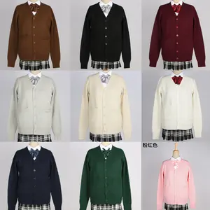 Xixiang Chaoyue衣類日本のVネック長袖カーディガンJKユニフォーム7針厚手セーター在庫あり