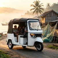 Triciclo Eléctrico de Pasajeros con Logotipo Personalizado de China, 6 Plazas, con Batería de Plomo-Ácido para Transporte Urbano de Pasajeros en Uganda