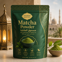 Sachets refermables de qualité alimentaire avec impression en gravure pour l'emballage de poudre de matcha, qui gardent le contenu frais après chaque utilisation