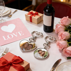 Portachiavi a Forma di <span class=keywords><strong>Cuore</strong></span> Romantico per Regalo, Design per Sublimazione, Portachiavi in Metallo a Clip per San Valentino - Product Image 4