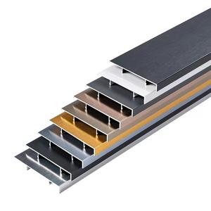 Brushed Black Aluminum <b>Floor</b> Trim 10cm Baseboard with 6cm Snap-in Rivets Metal Wall <b>Edging</b> - Product Image 1